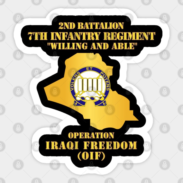 2nd Bn 7th Infantry Regt - OIF w Map Sticker by twix123844